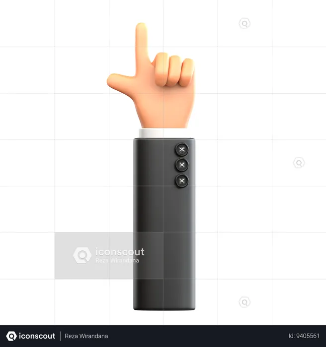 Hand Gesture Pointing Up  3D Icon