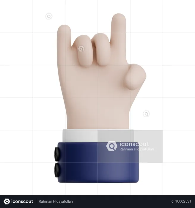 Hand Gesture Rock  3D Icon