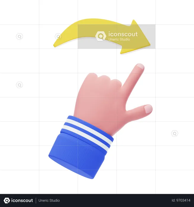 Hand Gesture Rotate To The Right  3D Icon