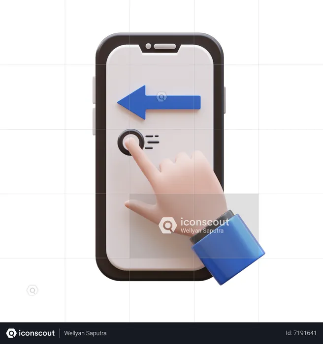 Hand Gesture Swipe Left  3D Icon