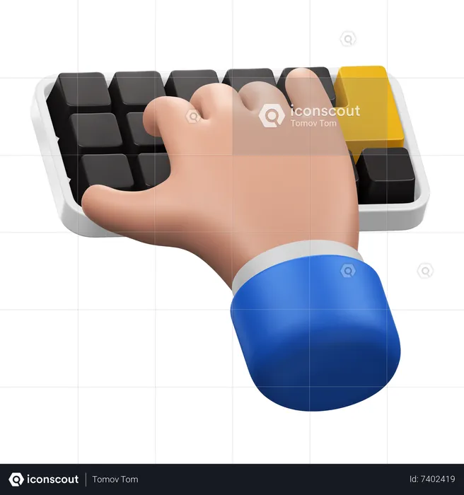 Hand Gesture Typing on Keyboard  3D Icon