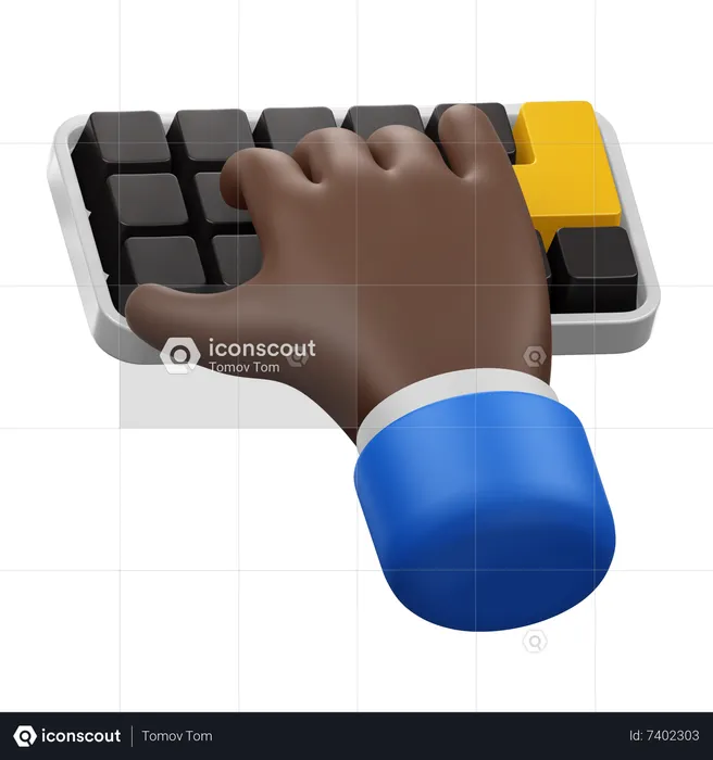 Hand Gesture Typing on Keyboard  3D Icon