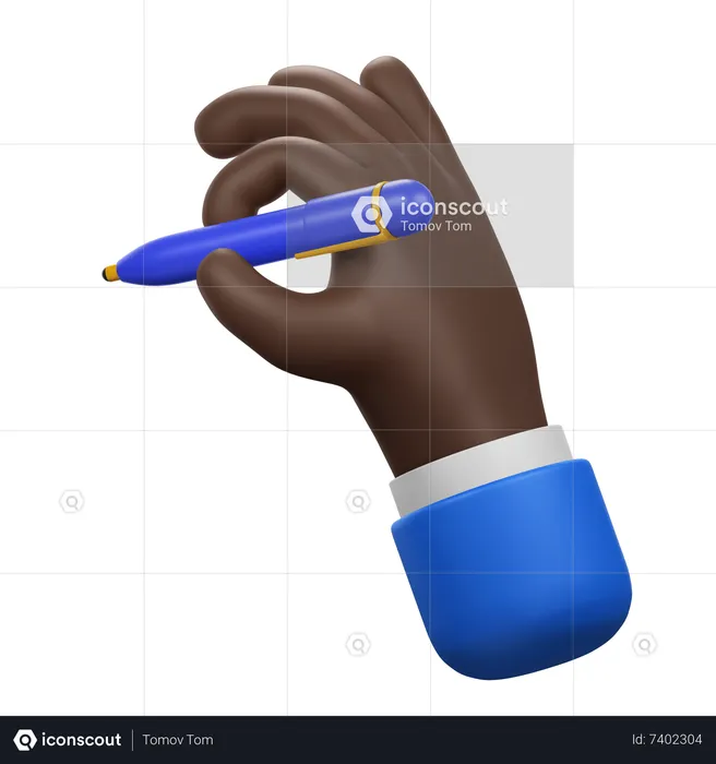 Hand Gesture with Ballpoint Pen  3D Icon