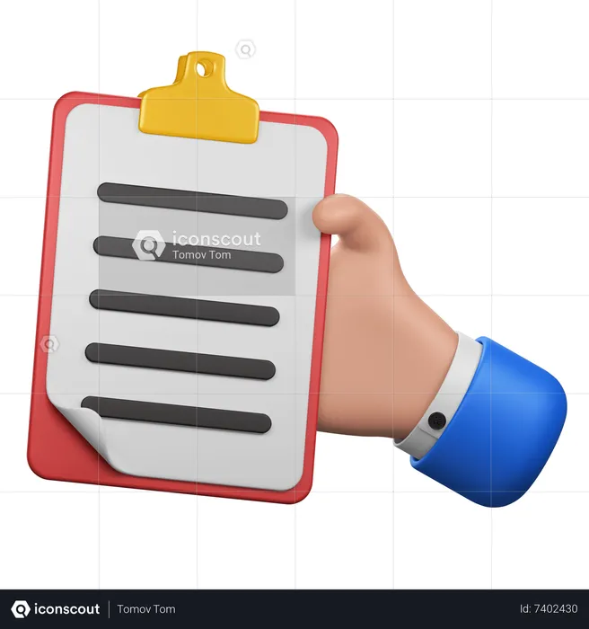 Hand Gesture with Clipboard  3D Icon