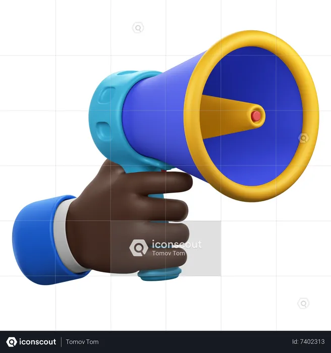 Hand Gesture with Megaphone  3D Icon