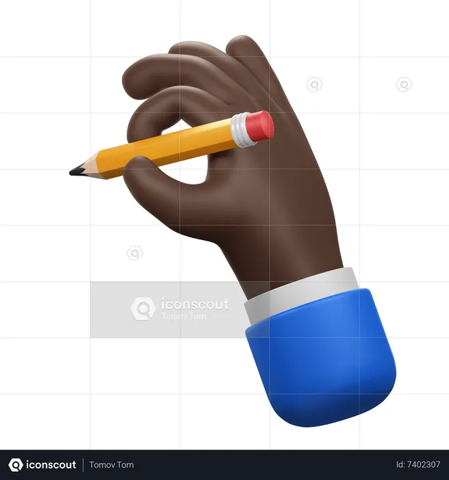 Hand Gesture with Pencil  3D Icon