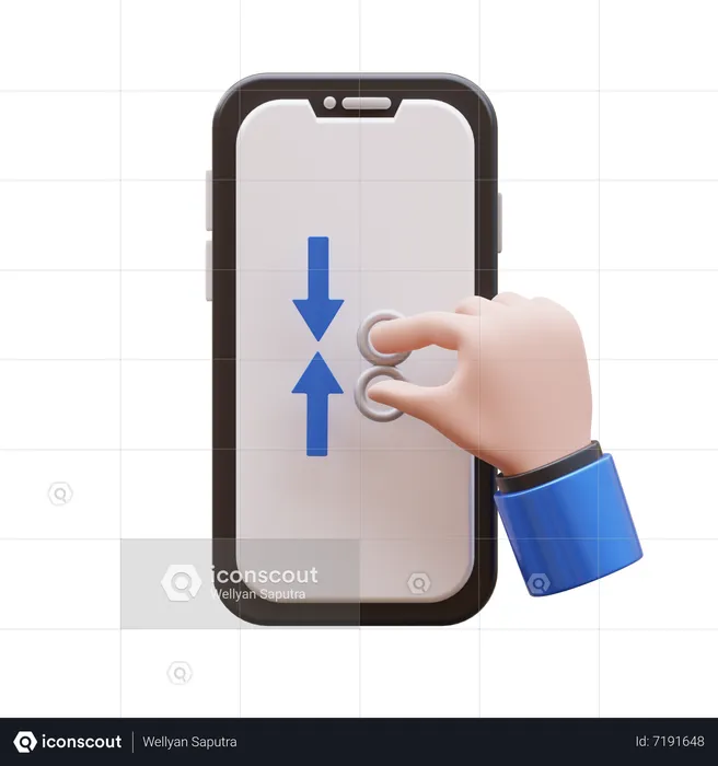Hand Gesture Zoom In  3D Icon