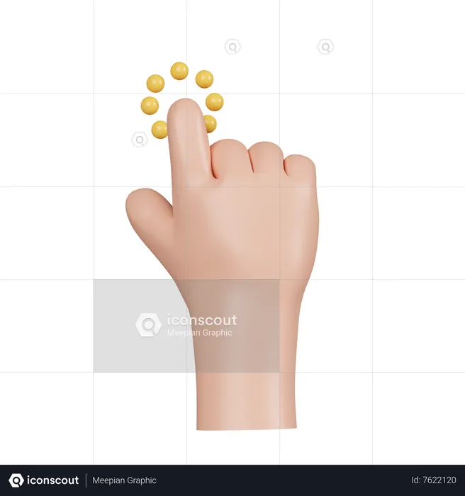 Hand GestureClick Emoji 3D Icon