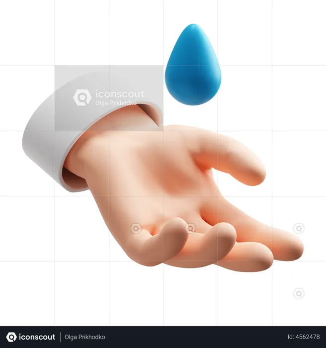 Hand Get Drop  3D Illustration
