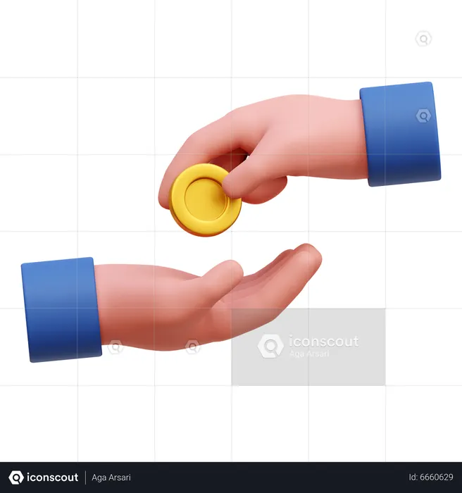 Hand Give Charity  3D Icon