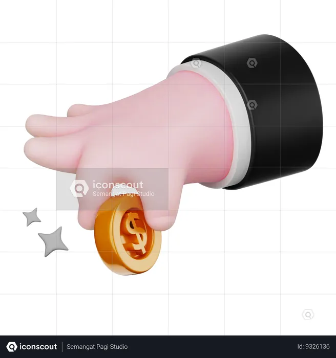 HAND GIVE COIN  3D Icon