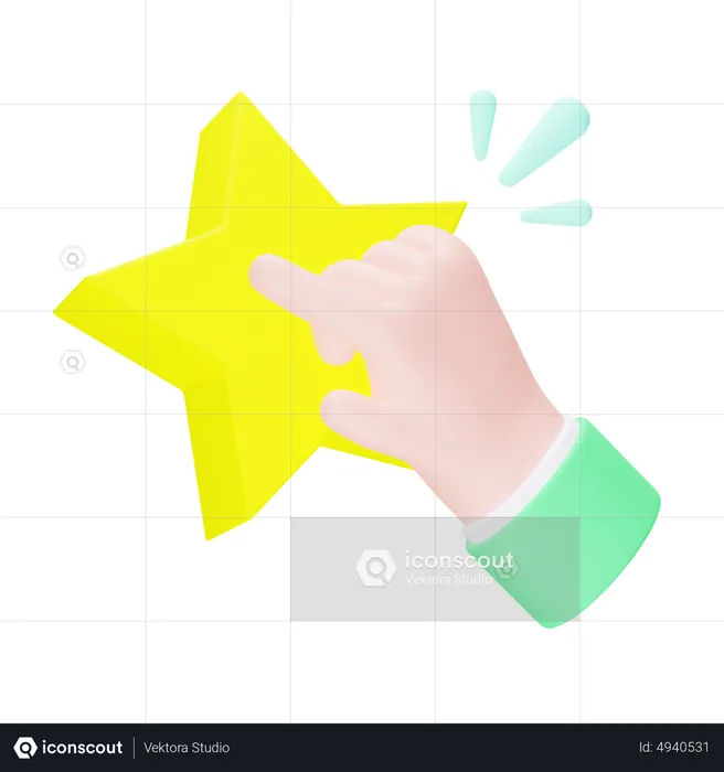 Hand Giving a Star Rating  3D Icon