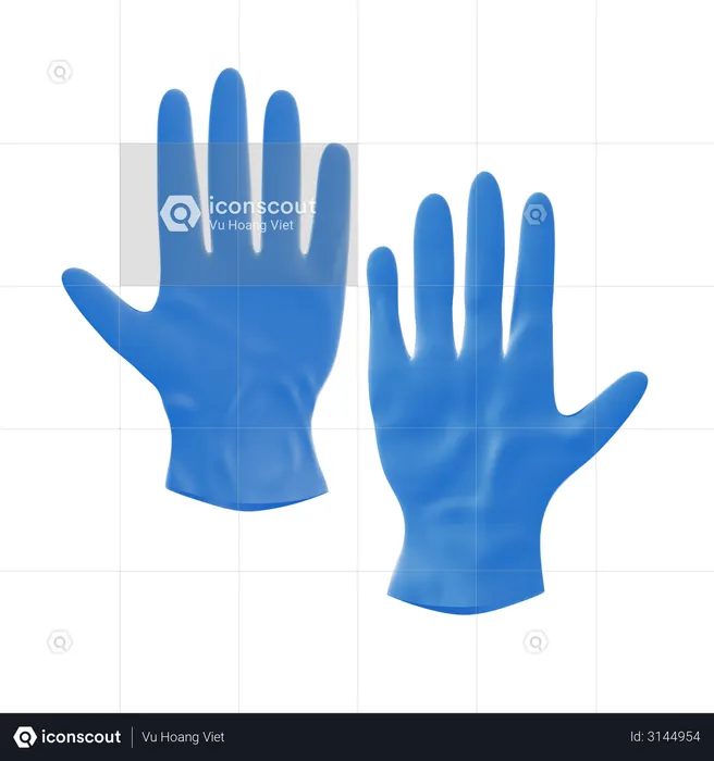 Hand Gloves  3D Illustration