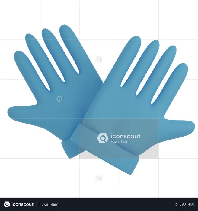 Hand Gloves  3D Illustration