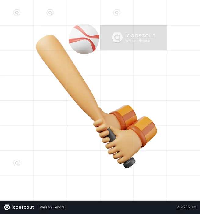Hand Grab Baseball  3D Illustration