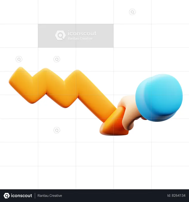 Hand Grow Down  3D Icon