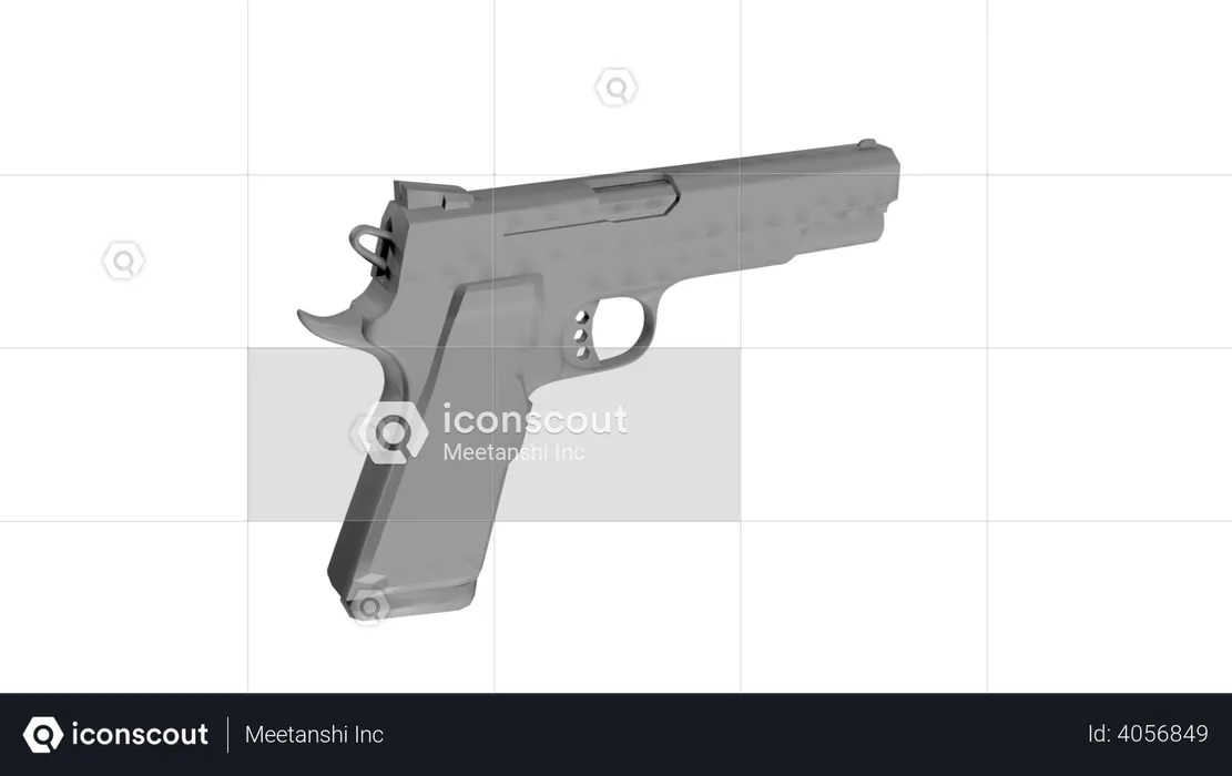 Hand Gun  3D Illustration