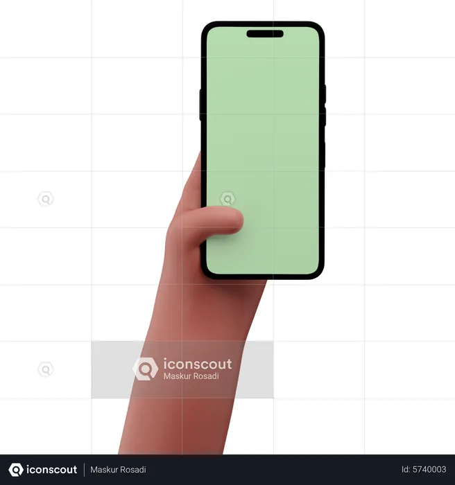 Hand hält ein Smartphone-Modell  3D Icon