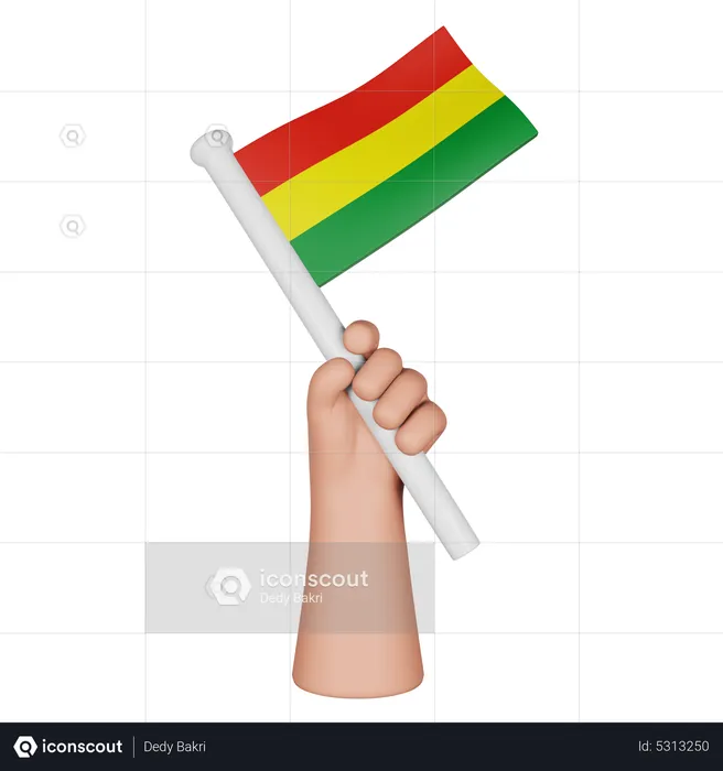 Hand hält Flagge Boliviens Flag 3D Icon