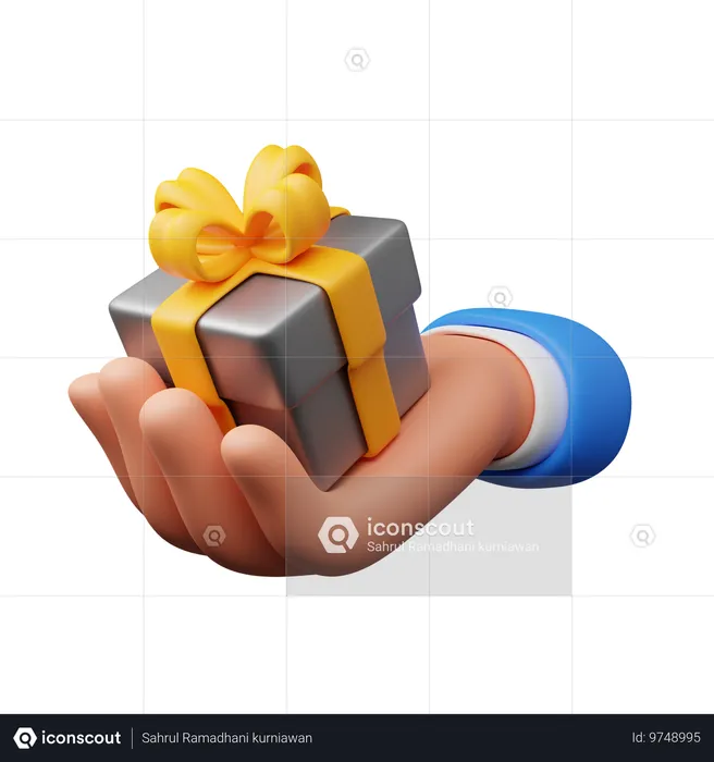 Hand hält Geschenkbox  3D Icon