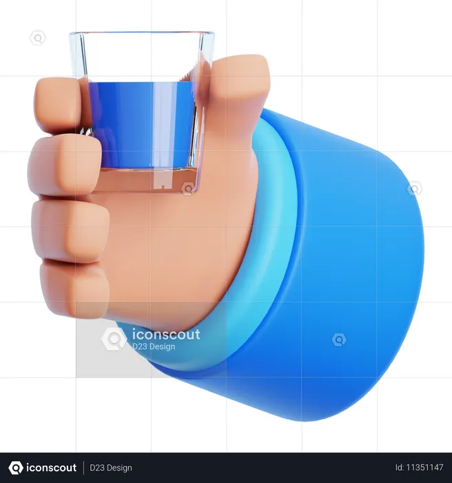 Hand hält Glas  3D Icon