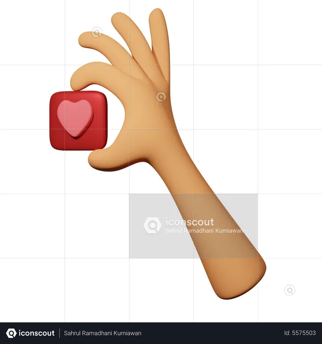 Hand hält Herz  3D Icon