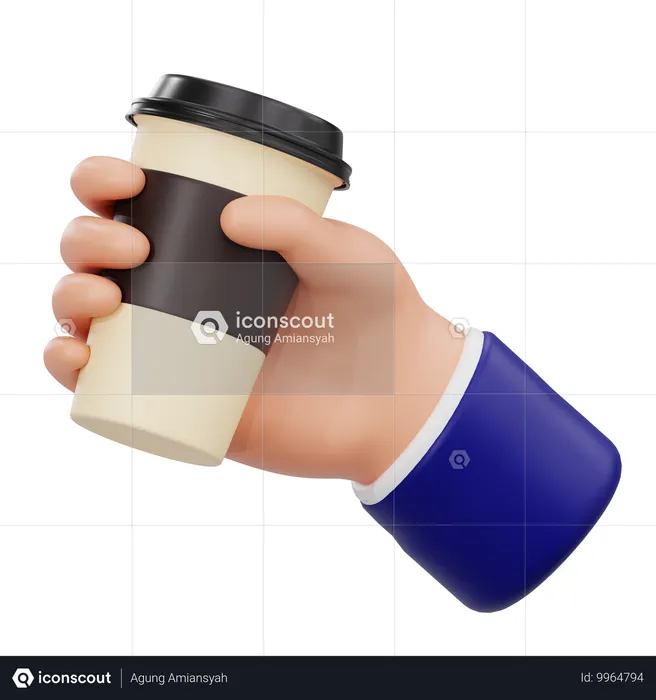 Hand hält Kaffeetasse  3D Icon