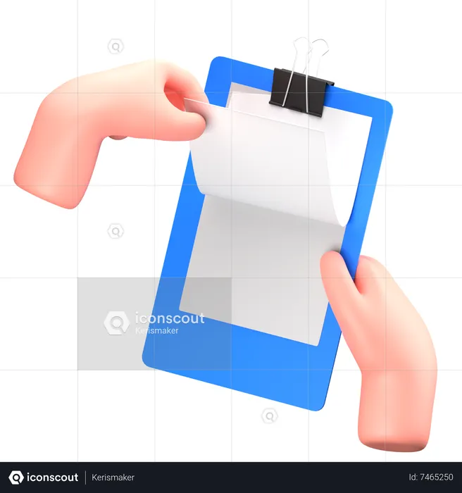 Hand hält Zwischenablage  3D Icon