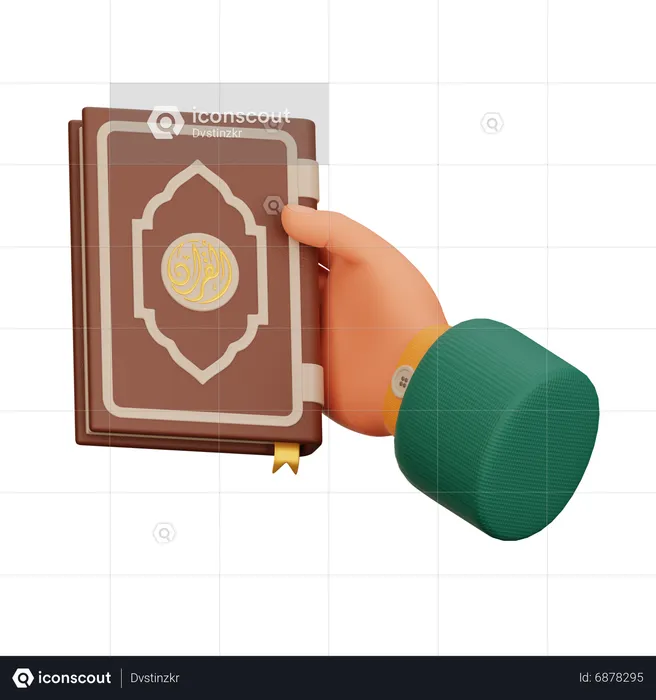 Hand hält den Koran  3D Icon