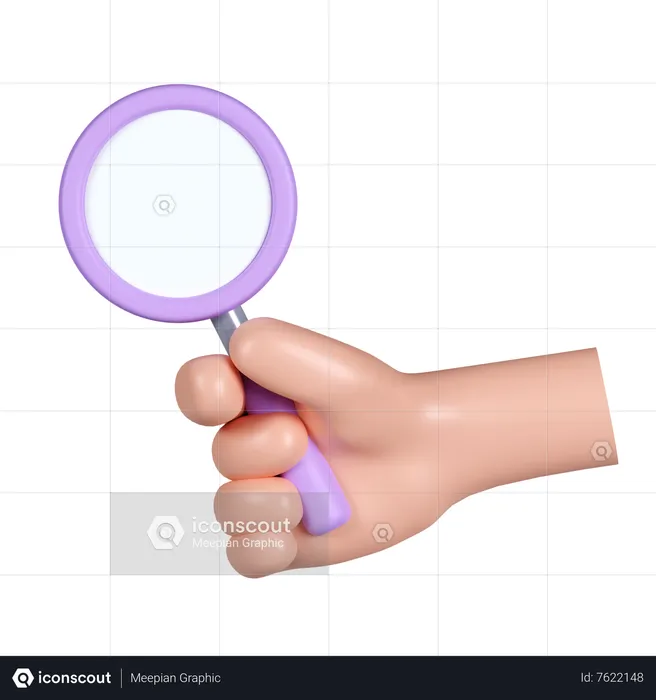 Hand halten Lupe Emoji 3D Icon