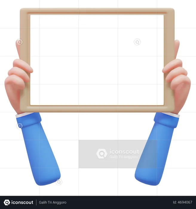 Hand hält Schild  3D Illustration