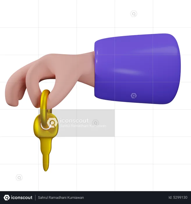 Hand hält Schlüssel  3D Icon