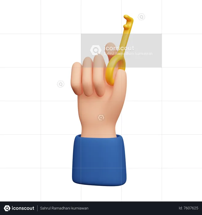 Hand hält Schlüssel  3D Icon