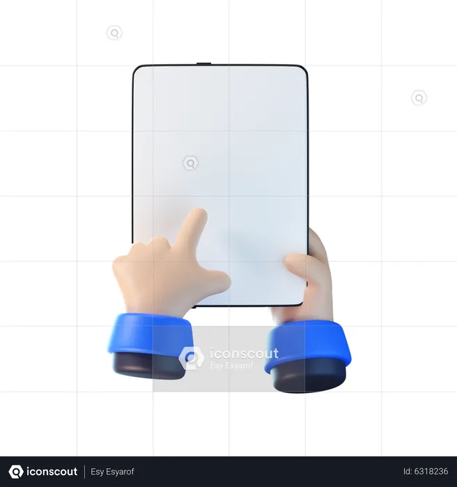 Hand hält Tablet  3D Icon