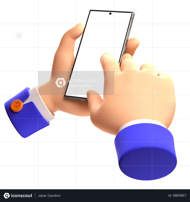 Hand hält Telefon 3  3D Icon