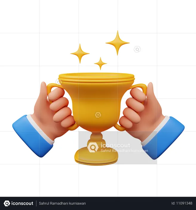 Hand hält Trophäe  3D Icon