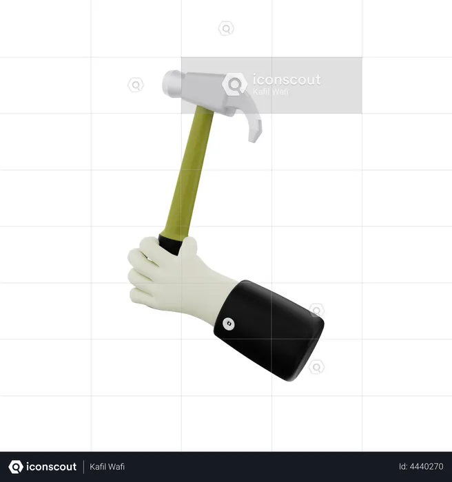 Hand Hammer  3D Illustration