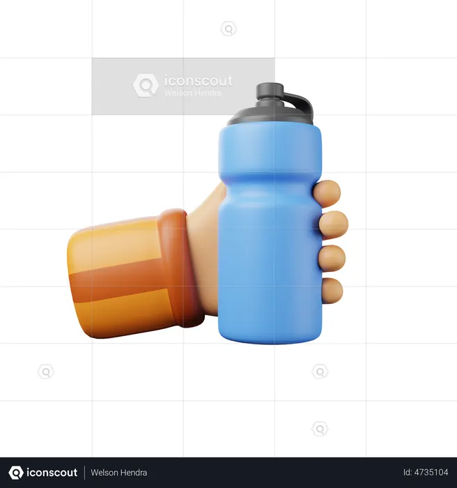 Hand Hold Bottle  3D Illustration