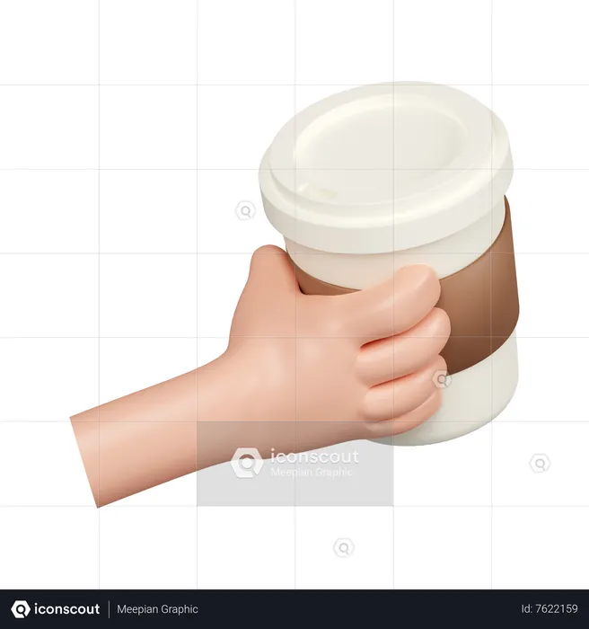 Hand Hold Coffee Cup Emoji 3D Icon