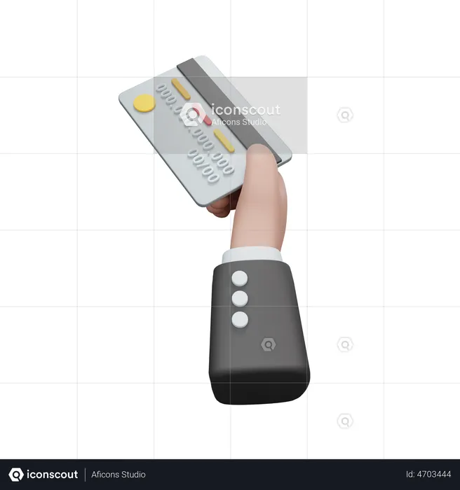 Hand hold debit payment card  3D Illustration