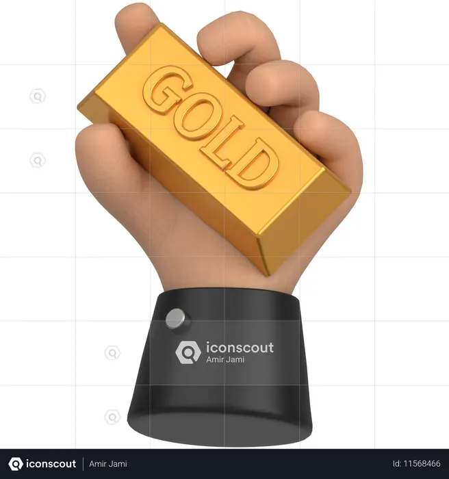 Hand hold gold  3D Icon