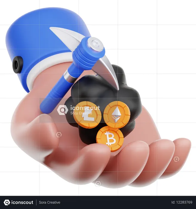 暗号通貨マイニングの手引き  3D Icon