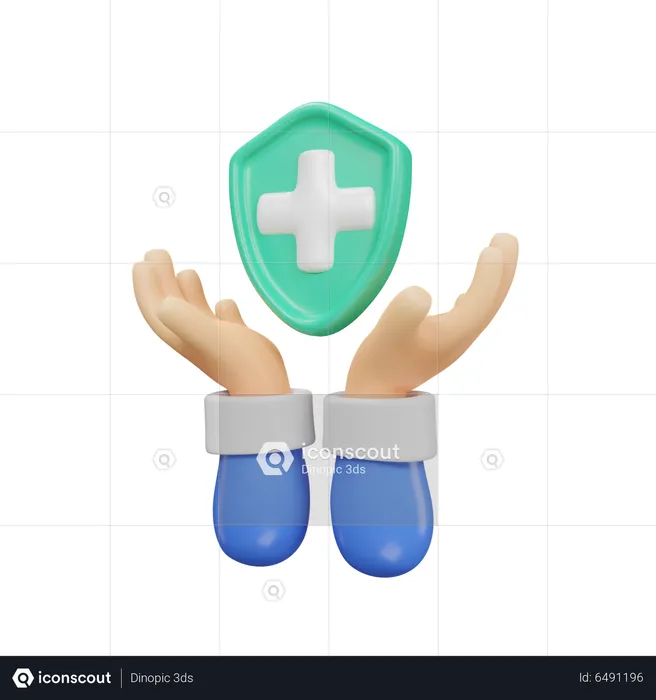 Hand Hold Shields  3D Icon