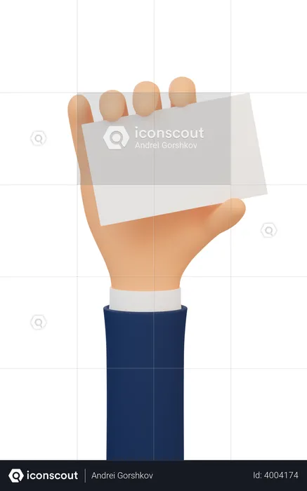 Hand holding a blank card  3D Illustration