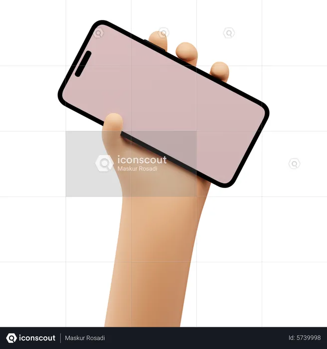 Hand holding a smartphone mockup  3D Icon