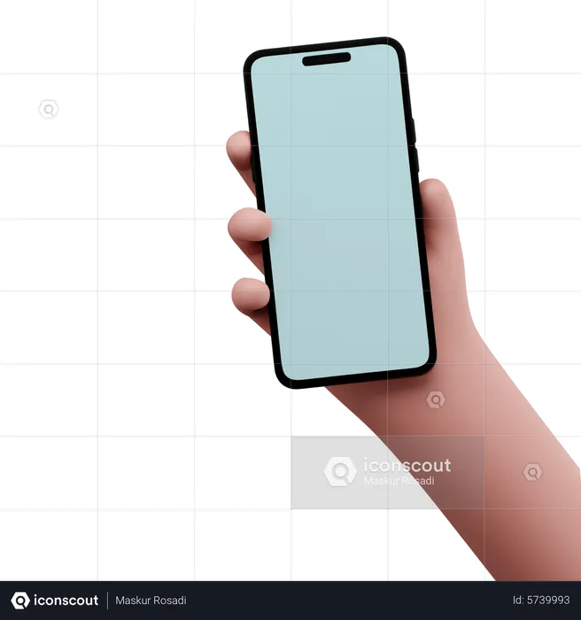 Hand holding a smartphone mockup  3D Icon