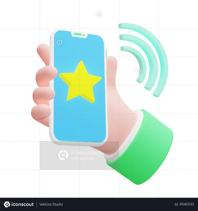 Hand Holding a Top App Rating  3D Icon