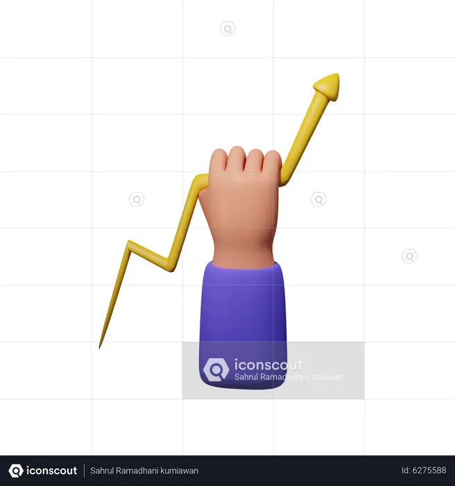 Hand Holding An Arrow Up  3D Icon