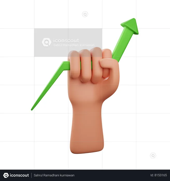 Hand Holding Arrow Up  3D Icon