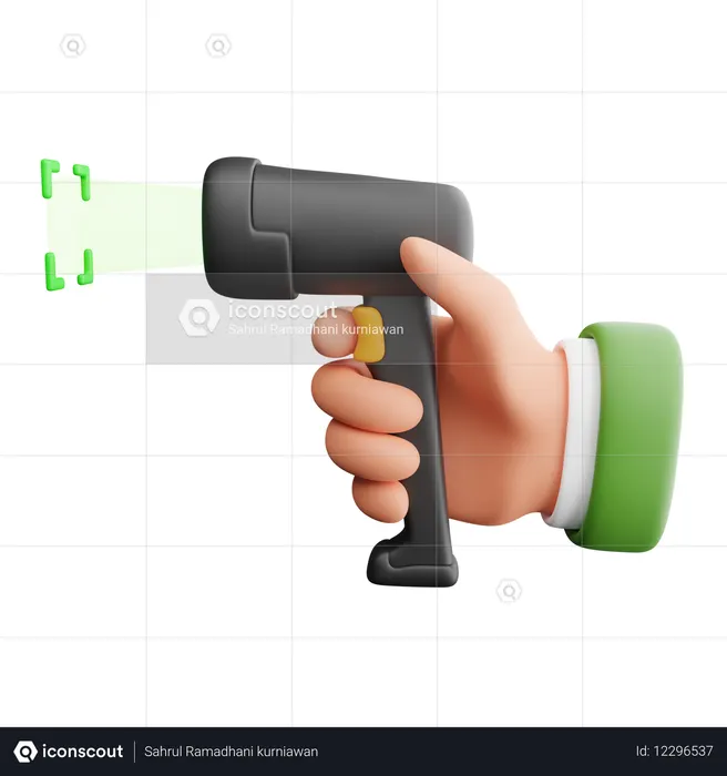 バーコードスキャナを持つ手  3D Icon